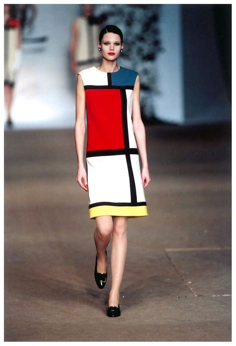 yves saint laurent dress modelled on mondrian|yves saint laurent mondrian collection.